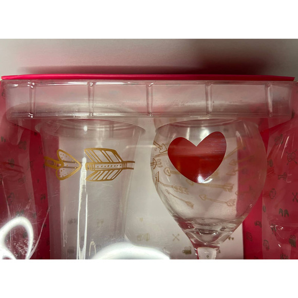 Hallmark Glass Happy Hour Set Wine & Beer Glass New In Box Gift Set - Picture 3 of 3